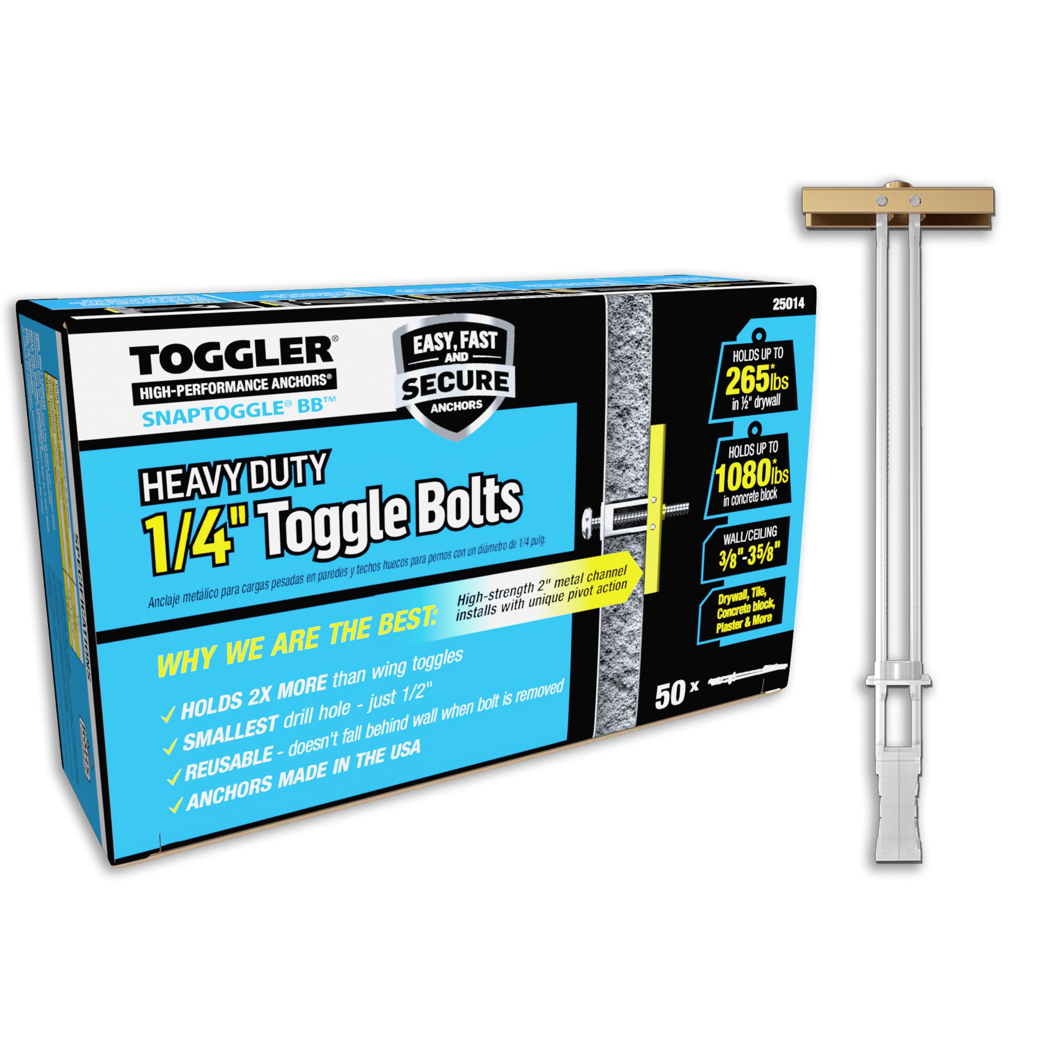 TOGGLER SNAPTOGGLE® Heavy-Duty Toggle Bolt — Carbon Steel